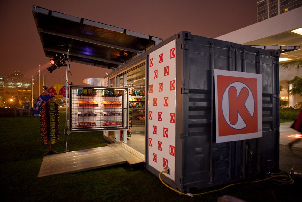 Circle K branded retail container activation at an evening event